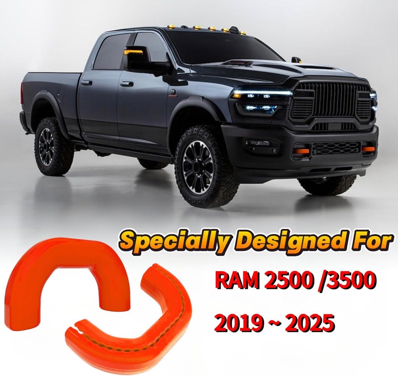 Yinnianets Custom Tow Hook Covers Fits for 2019-2025 RAM 2500/3500,Tow Hitch Cover Car Tow Hooks Compatible with Dodge RAM 2500 and RAM 3500 Accessories 2019-2025 (Orange) - Image 2